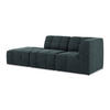 ECKSOFA Links Samt Stoff Blau - Petrol/Schwarz, Holzwerkstoff/Kunststoff (240/90cm) - Makamii