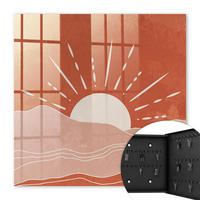 SCHLÜSSELBOX Schwarz 30x30 cm- Türöffnung nach rechts - Orangefarbene Morgendämmerung - Orange, Metall (30/30/5cm) - TULUP
