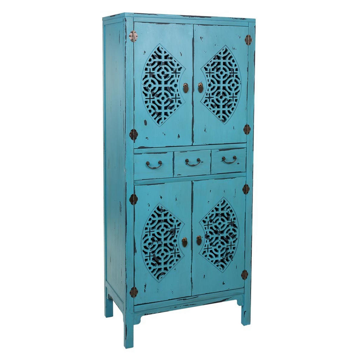 SCHRANK aus Holz 70x40x170 cm - Blau, Holz (70/170/40cm) - Wanderlust