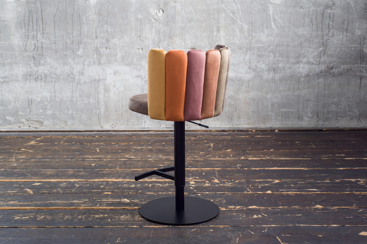 BARHOCKER JADA Braun Velvet - Dunkelbraun/Schwarz, Kunststoff/Textil (55/85/53cm) - KAWOLA