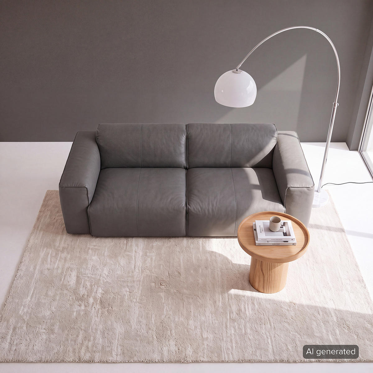 2-SITZER SOFA - Schwarz/Grau, Leder/Kunststoff (220/71/102cm) - home24