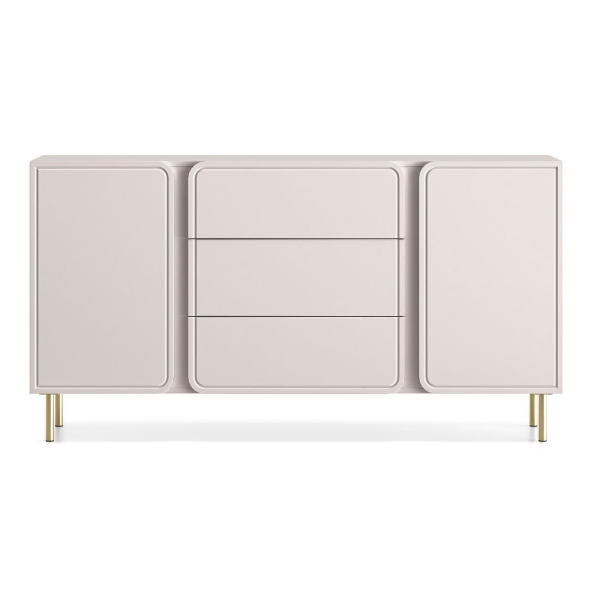 SIDEBOARD Loppa Kaschmirbeige 160 cm - Beige/Goldfarben, Holzwerkstoff/Metall (160/85/40cm) - Selsey