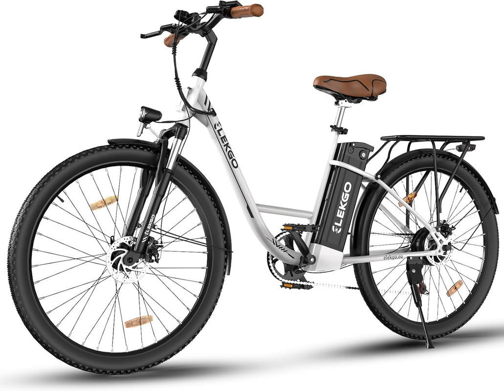 E-BIKE Cityrad EG31 28" für Damen & Herren, 7 Gang, bis zu 90km - Schwarz, Metall (87cm) - ELEKGO