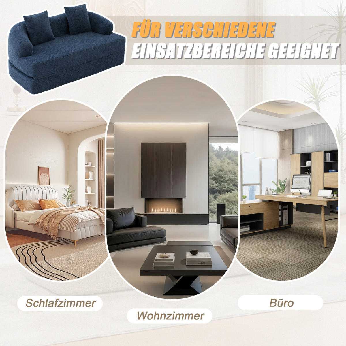 SCHLAFSOFA 157/84/65 cm aus Chenille mit Klappfunktion Navy - Dunkelblau, Textil (84/65/157cm) - Modenvie