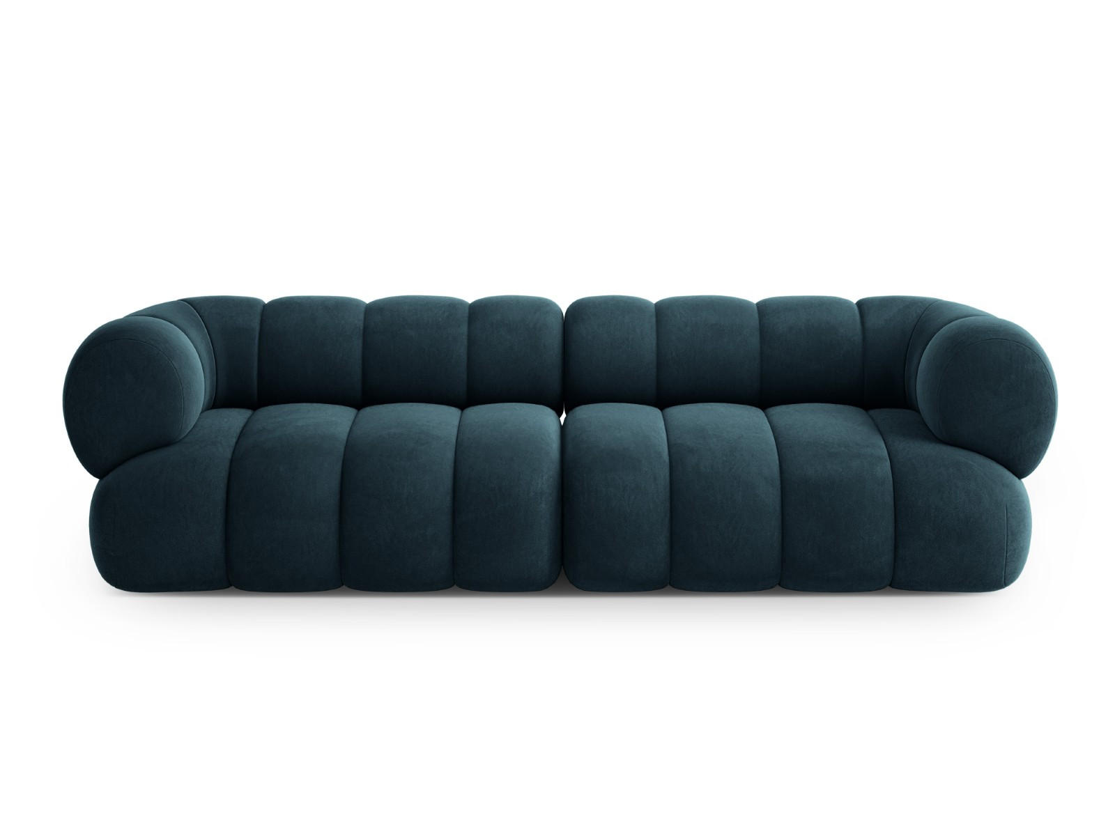 SOFA Koge aus Samt petrol 4 Sitzplätze - Petrol, Textil (95/70/240cm) - Cosmopolitan Design
