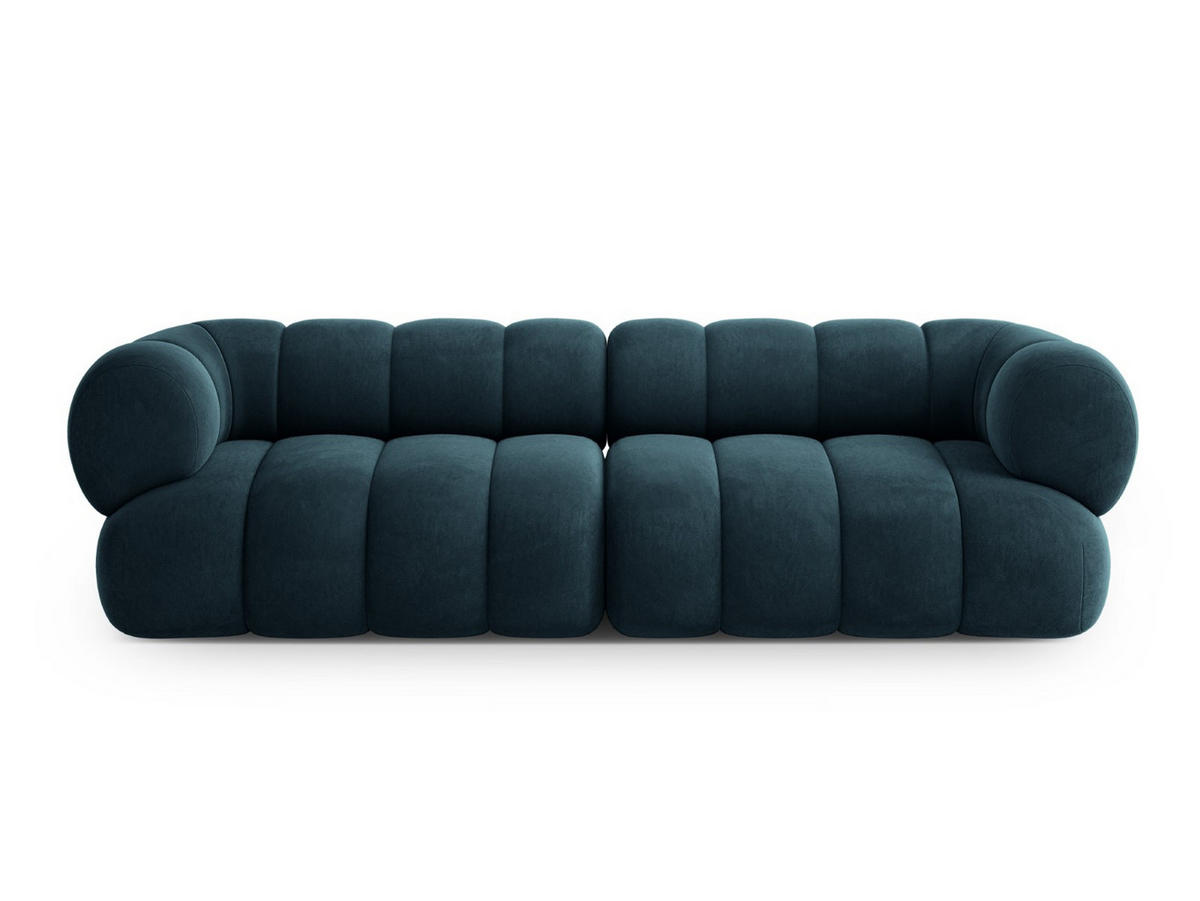 SOFA Koge aus Samt petrol 4 Sitzplätze - Petrol, Textil (95/70/240cm) - Cosmopolitan Design