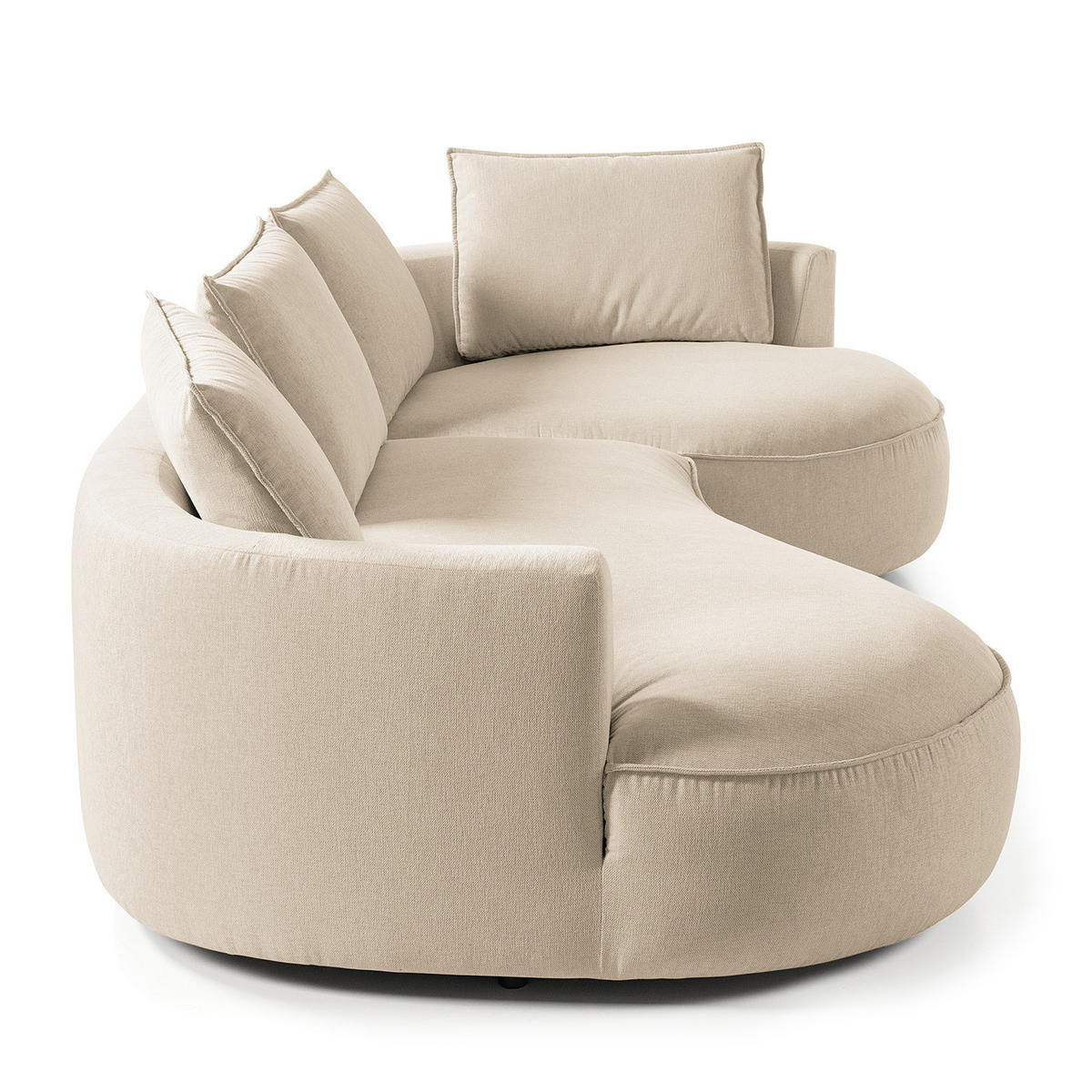 BIGSOFA - Beige/Schwarz, Kunststoff/Textil (322/82/154cm) - home24