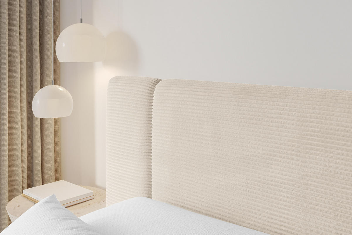 BOXBETT mit Matratze H3 - EVON - 140x200 cm Beige - Ecru, Holzwerkstoff (140/200cm) - ALTDECOR