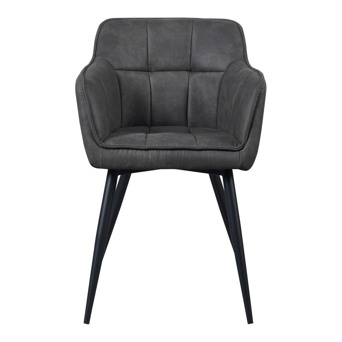 KŘESLO S PODRUČKAMI Birmingham - černá/tmavě šedá, kov/textil (57/81/53cm) - [en.casa]