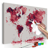 MALEN NACH ZAHLEN 50/40 cm - Rot/Grau, Textil (1.4/40cm) - KUNSTLOFT