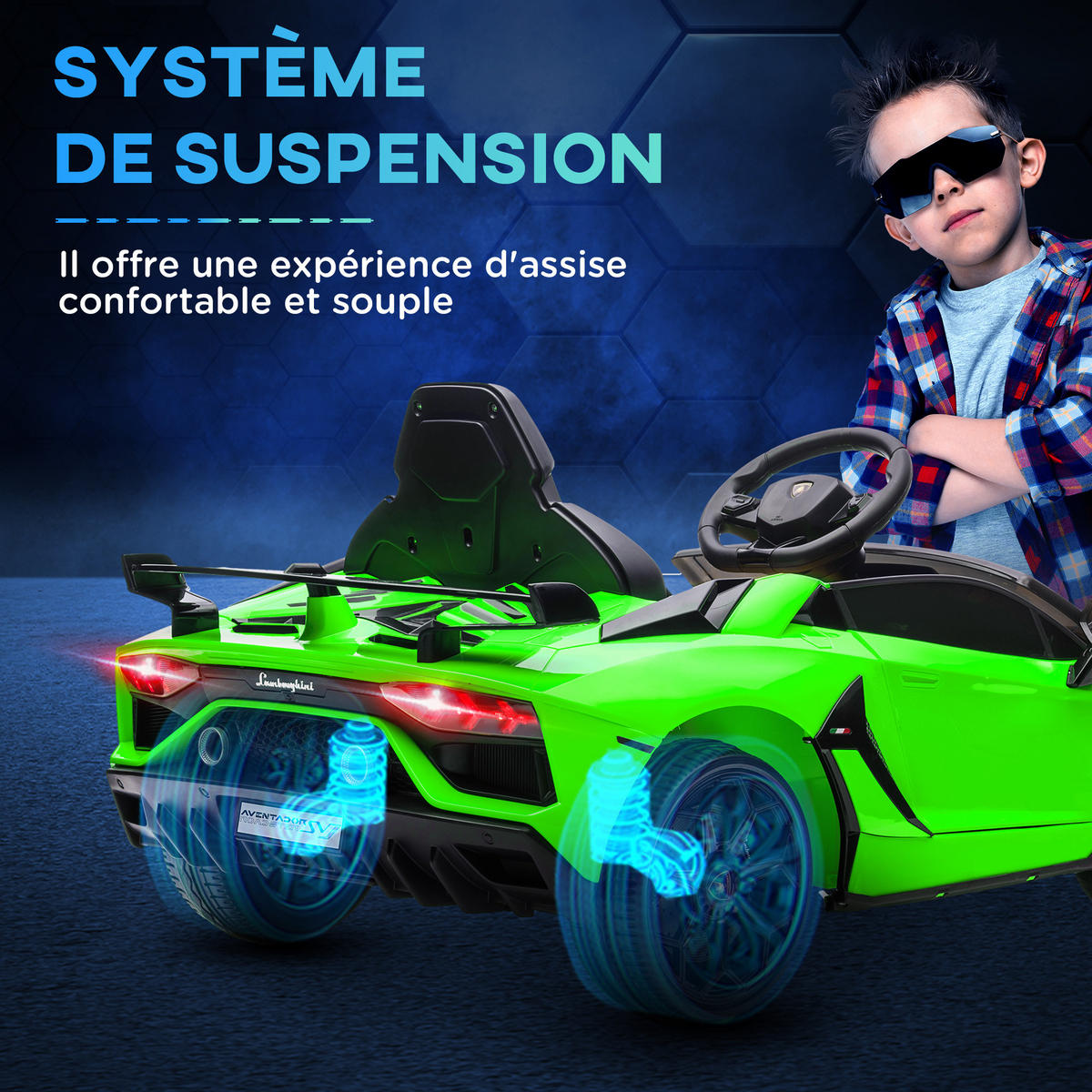 ELEKTRO-KINDERAUTO DE-13108 Flügeltüren Grün - Grün, Kunststoff (107.5/63/42cm) - ComfortXL