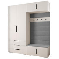 GARDEROBEN-SET 236,7/200/47 - Schwarz/Weiß, Holz/Kunststoff (200/236.7/47cm) - Abiks Möbel