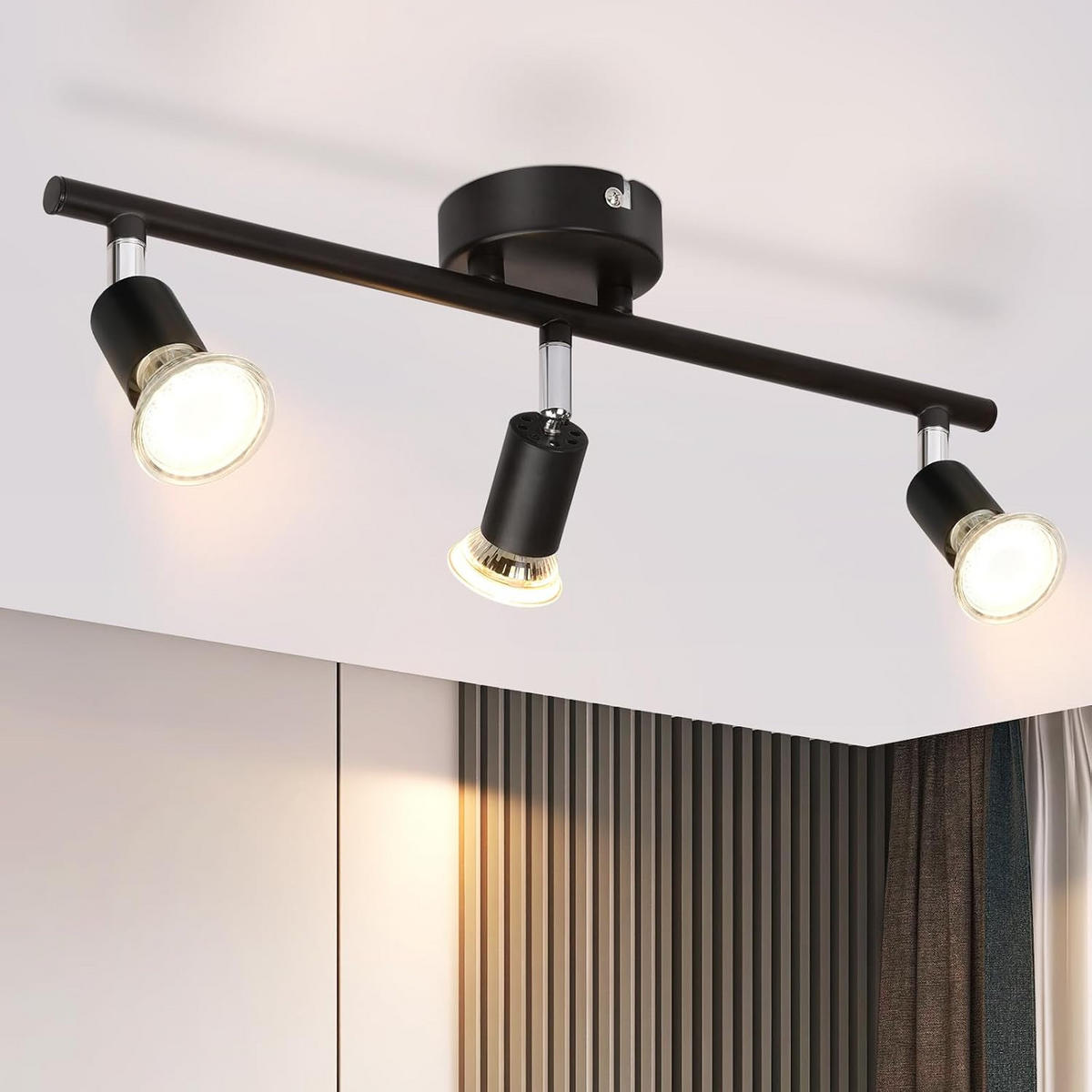 DECKENSTRAHLER Feura 5/13/40 cm - Schwarz, Metall (40/5/13cm) - ZMH
