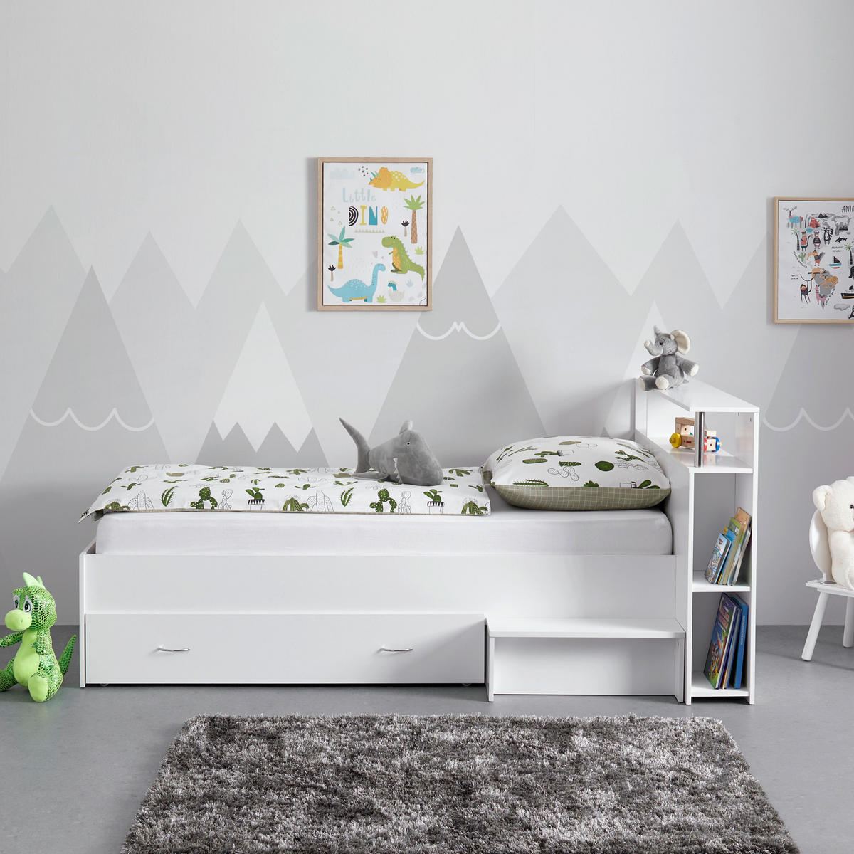 STAURAUMBETT Nika Weiß ca. 90 / 200 cm MDF - Weiß, Holzwerkstoff - Bessagi Kids