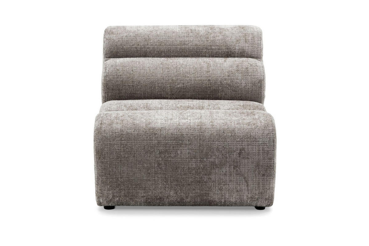 5-SITZER modulares Ecksofa VEER SET 2 Links, 379 x 175 cm, Chenille Webstoff Braun - Schwarz/Braun, Holz/Kunststoff (379/175cm) - Muffo