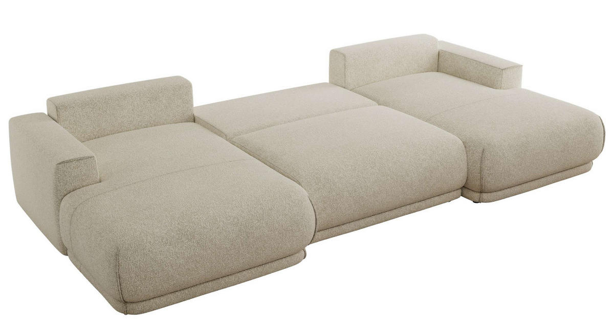 SEDACIA SÚPRAVA RINA U Creme Štruktúra - čierna/krémová, textil/plast (360/85/170cm) - MKS
