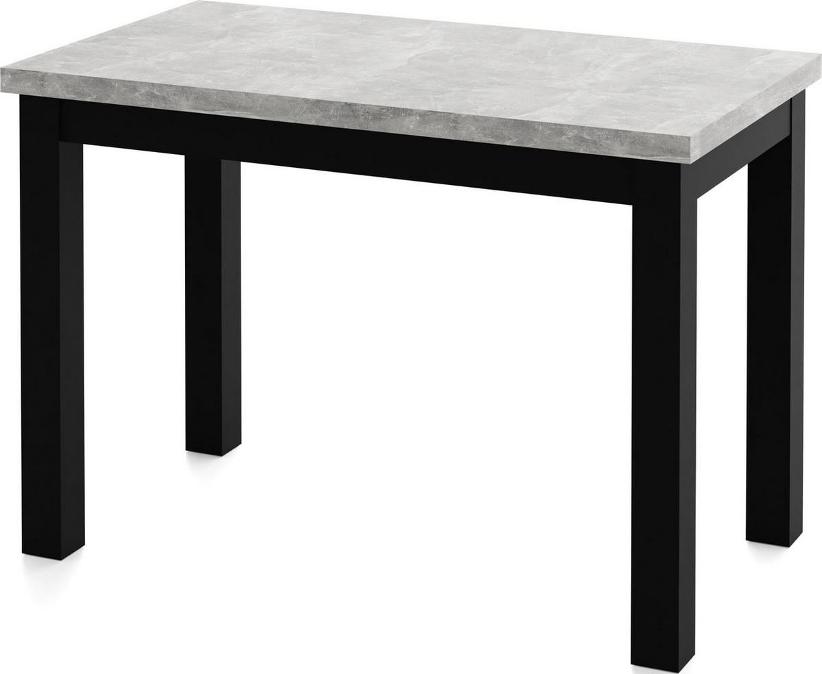 ESSTISCH Arden rechteckig, Beton Grau 100/60/73 cm - Hellgrau/Schwarz, Holz/Holzwerkstoff (100/60/73cm) - WFL GROUP