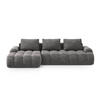 AUSKLAPPBARES-ECKSOFA links mit Container Linz aus Samt grau 3 Sitzplätze - Grau, Textil (142/275cm) - Cosmopolitan Design