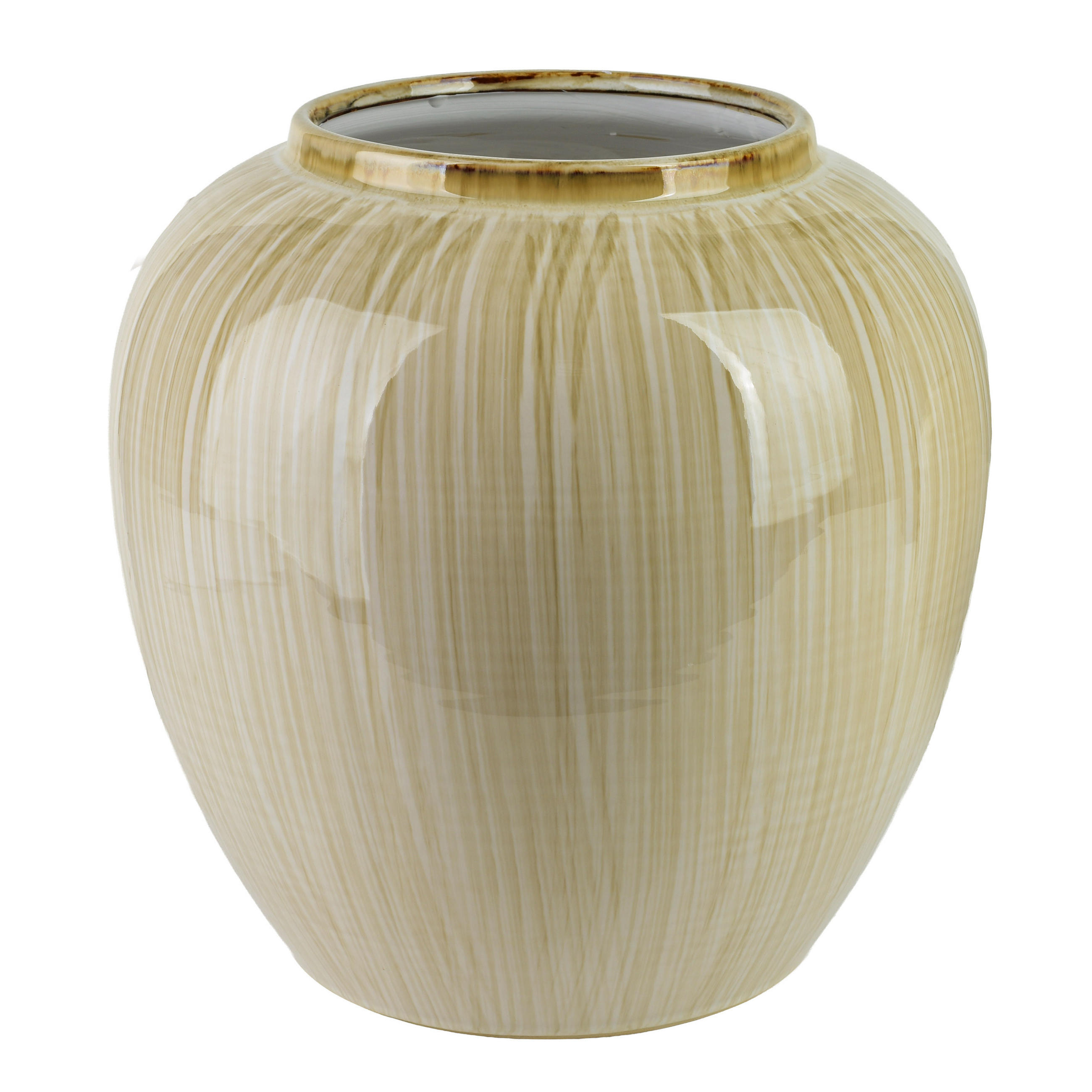 MANON Vase aus Keramik, beige - Beige, Keramik (34cm) - Mondex