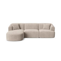 MODULARES-ECKSOFA links Campi aus Cord cappuccino 4 Sitzplätze - Cappuccino, Textil (156/256cm) - Cosmopolitan Design