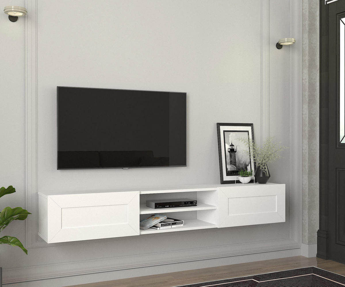 TV-LOWBOARD Hängend Piuma Weiß - Weiß, Holzwerkstoff (180/29.1/29.6cm) - moebel17
