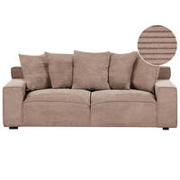 POHOVKA 3-místná Manšestr Pískově béžová Viskan - písková barva, textil (200/62/74cm) - Beliani