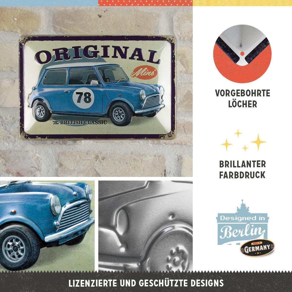 BLECHSCHILD 20/30 cm Mini The British Classic - Multicolor, Metall (30/20/0.2cm) - Nostalgic-Art