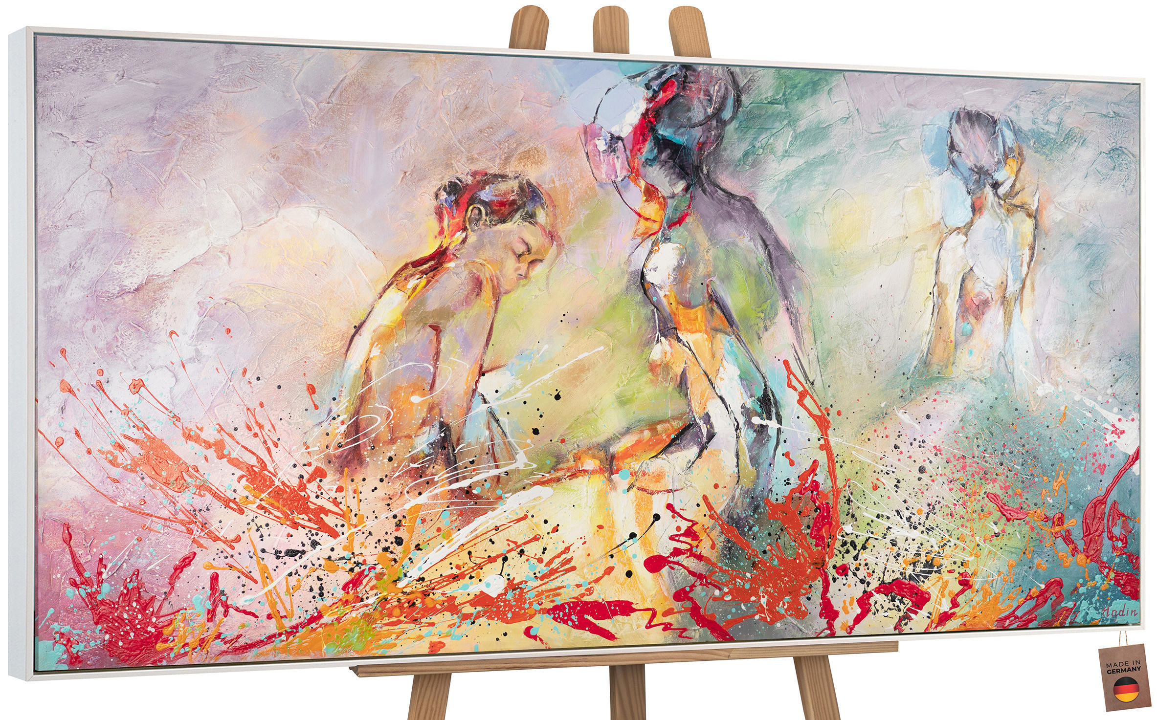 YS-art gallery Gemälde Weiß 100x50 cm