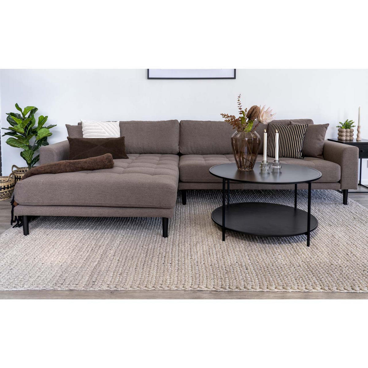SOFFA Lido 290 x 170 x 76 cm – brun - Brun, Textil (290/76/170cm) - ebuy24
