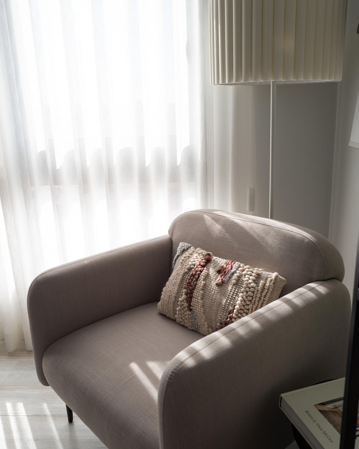 KŘESLO Len taupe/černé Stouby - šedá/černá, textil (83/77/74cm) - Beliani