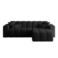 ECKSOFA Nork Schwarz Rechts - Schwarz, Holz/Textil (265/180cm) - Graingold