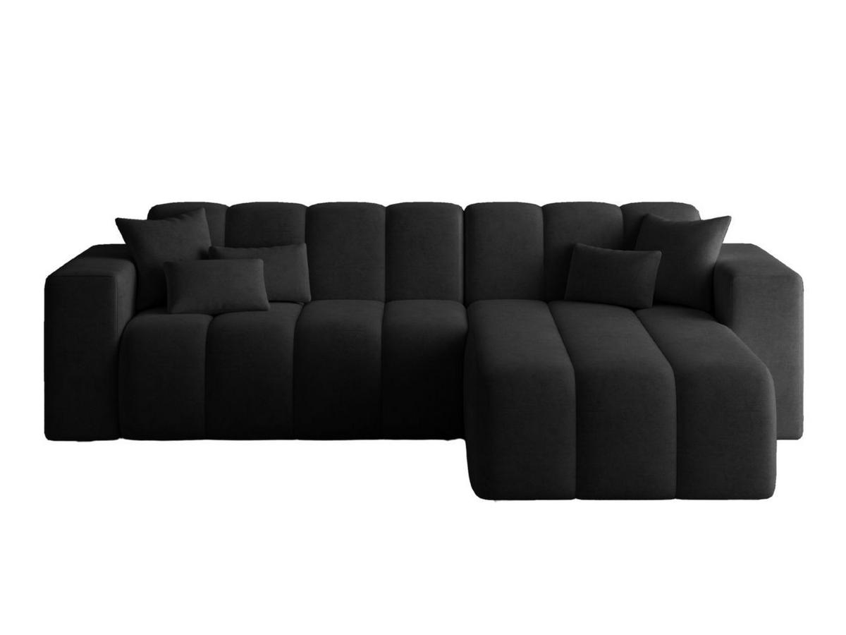 ECKSOFA Nork Schwarz Rechts - Schwarz, Holz/Textil (265/180cm) - Graingold