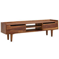 LOWBOARD Massivholz Landhausstil für 60-Zoll Fernseher mit Stauraum und Schutzlackversiegelung - Braun, Holz (145/43/35cm) - KADIMA DESIGN
