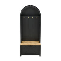 FLURGARDEROBE mit Schuhablage 75/35/195 cm in Schwarz/Natur - Schwarz, Holzwerkstoff (35/195/75cm) - BEAOK