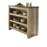KÜCHENTHEKE Used Wood hell, anthrazit 130 cm, Kücheninsel freistehend - Eichefarben/Anthrazit, Holzwerkstoff/Metall (130/106/44cm) - Furn.Design