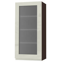 HÄNGESCHRANK Florence W4S/45 Lava / RAL 1013 perlweiß HG 45 / 32,5 / 96cm - Türanschlag links - Dunkelgrau/Weiß Hochglanz, Holz/Holzwerkstoff (45/96/32.5cm) - Feldmann-Wohnen