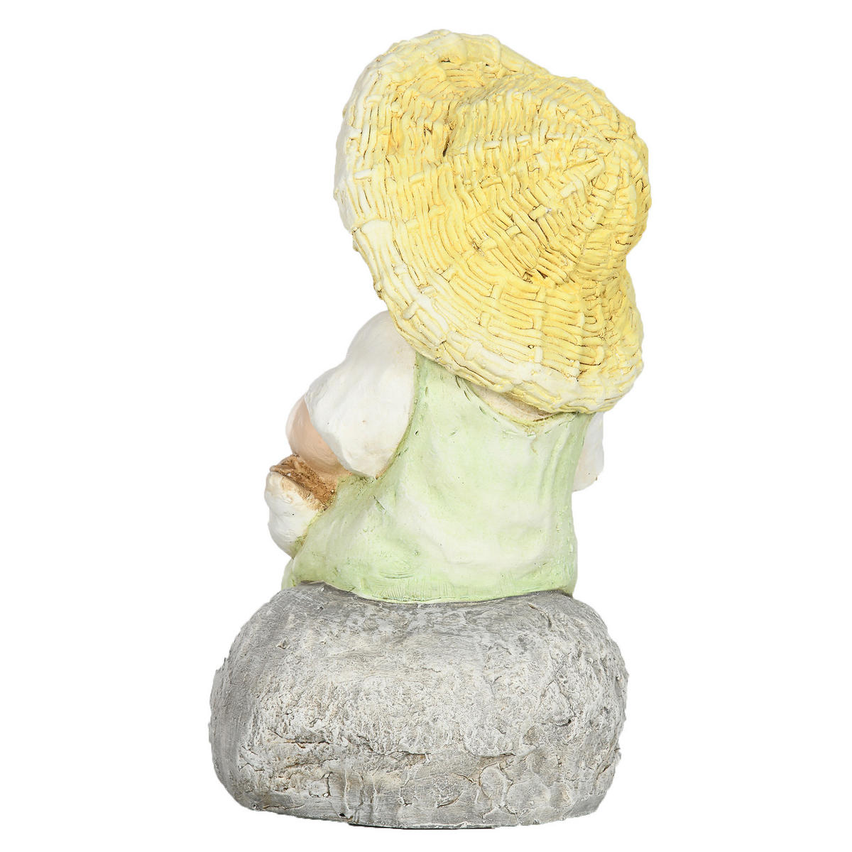 GARTENSTATUE "Kleiner Junge mit Strohhut", für Heimdekoration, Garten, Hof - Grün, Kunststoff (25/43/23.5cm) - Outsunny