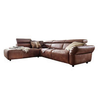 ECKSOFA MIT MOTORISCHER SITZTIEFENVERS. RISO Braun Leder - Dunkelbraun/Schwarz, Leder (263/240cm) - KAWOLA