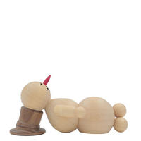 HOLZFIGUR Schneemann schlafend 4 cm - Multicolor, Holz (10/4/0.1cm)