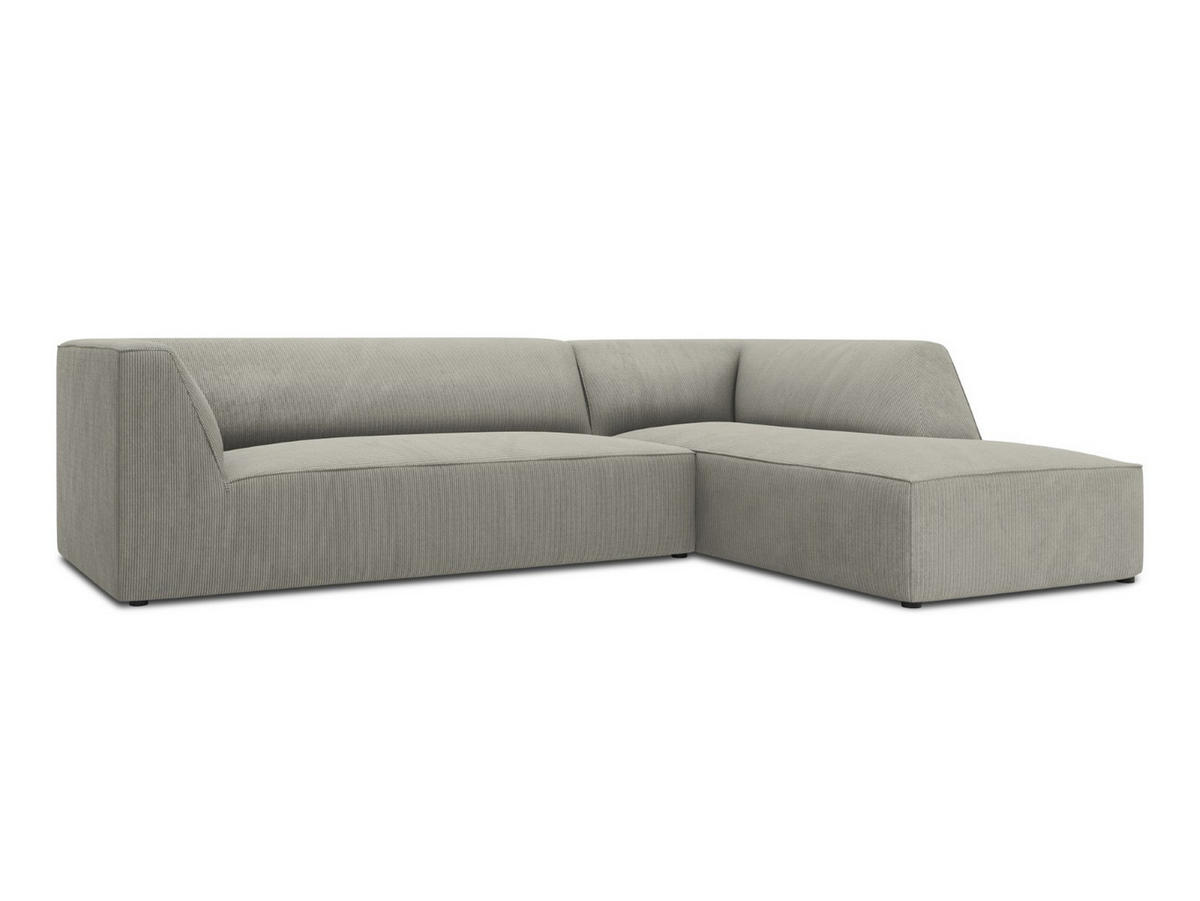 ECKSOFA rechts Ruby aus Cord hellgrau 4 Sitzplätze - Hellgrau, Textil (180/273cm) - Micadoni