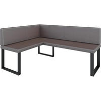 ECKBANK Alina - Kunstleder - 128 x 168 cm - Rechts - Braun - Braun, Leder/Metall (128/168cm) - AN-Moebel 4u