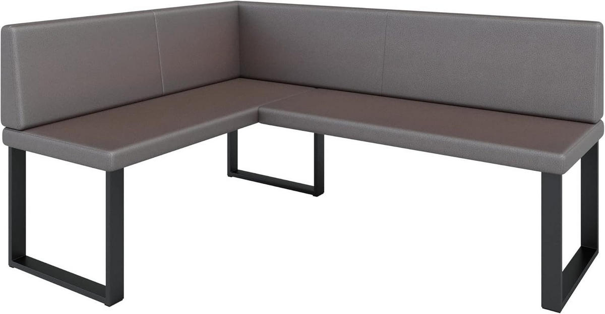 ECKBANK Alina - Kunstleder - 128 x 168 cm - Rechts - Braun - Braun, Leder/Metall (128/168cm) - AN-Moebel 4u