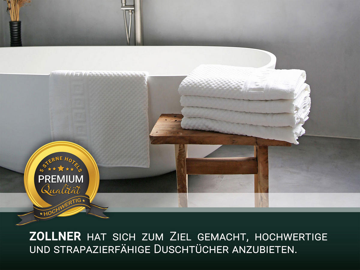 DUSCHTÜCHER, 5er-Set, 70x140 cm, 100% Baumwolle, Weiß - Weiß, Textil (70/140cm) - Zollner