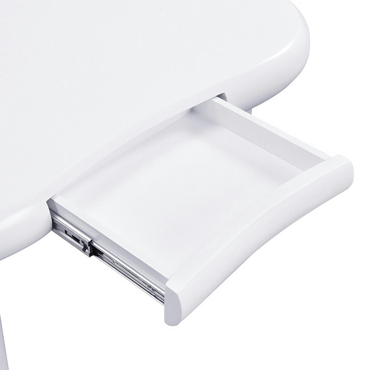 COUCHTISCH 98/65,5/40 cm weiß in Cloud-Form mit 16-farbiger LED-Beleuchtung und Schublade - Weiß, Holzwerkstoff (98/65.5/40cm) - OKWISH