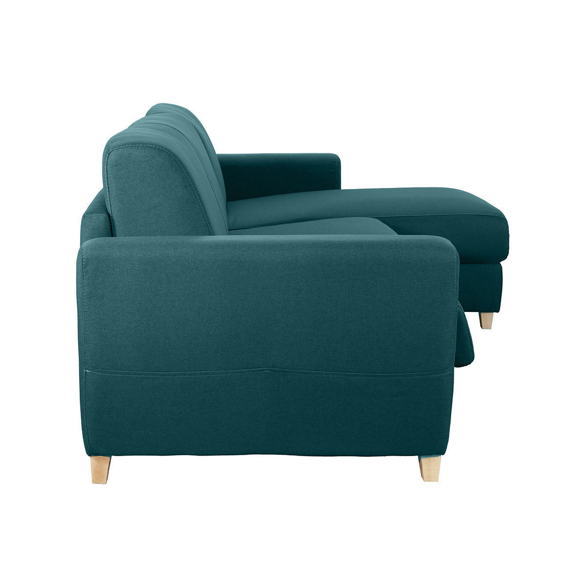 ECKSOFA Wende Konvertierbar Entenblau GRAHAM - Blau, Textil (152/280cm) - Miliboo