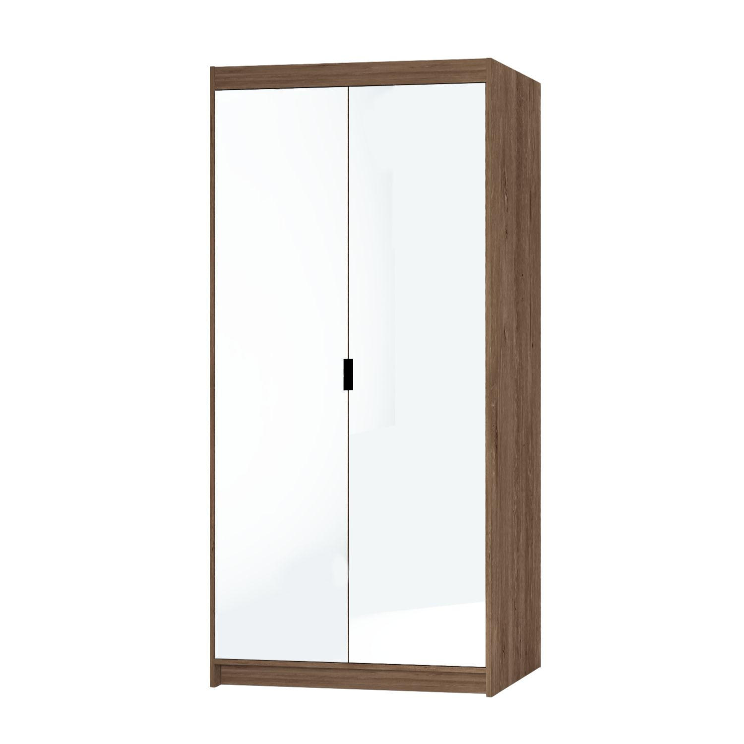 DREHTÜRENSCHRANK ELENORA 89,7/190,5/53cm 2-türig mit Spiegel Braun - Braun, Holzwerkstoff (89.7/190.5/53cm) - MASSENO