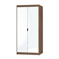 DREHTÜRENSCHRANK ELENORA 89,7/190,5/53cm 2-türig mit Spiegel Braun - Braun, Holzwerkstoff (89.7/190.5/53cm) - MASSENO
