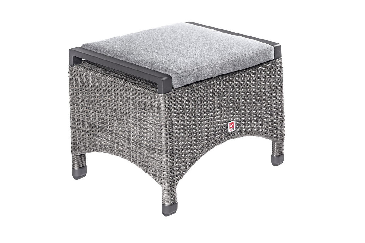 GARTENHOCKER Kentucky 57x59,5x46 cm, Kunststoff, Grau - Grau, Kunststoff (59.5/47/46cm) - dasmöbelwerk