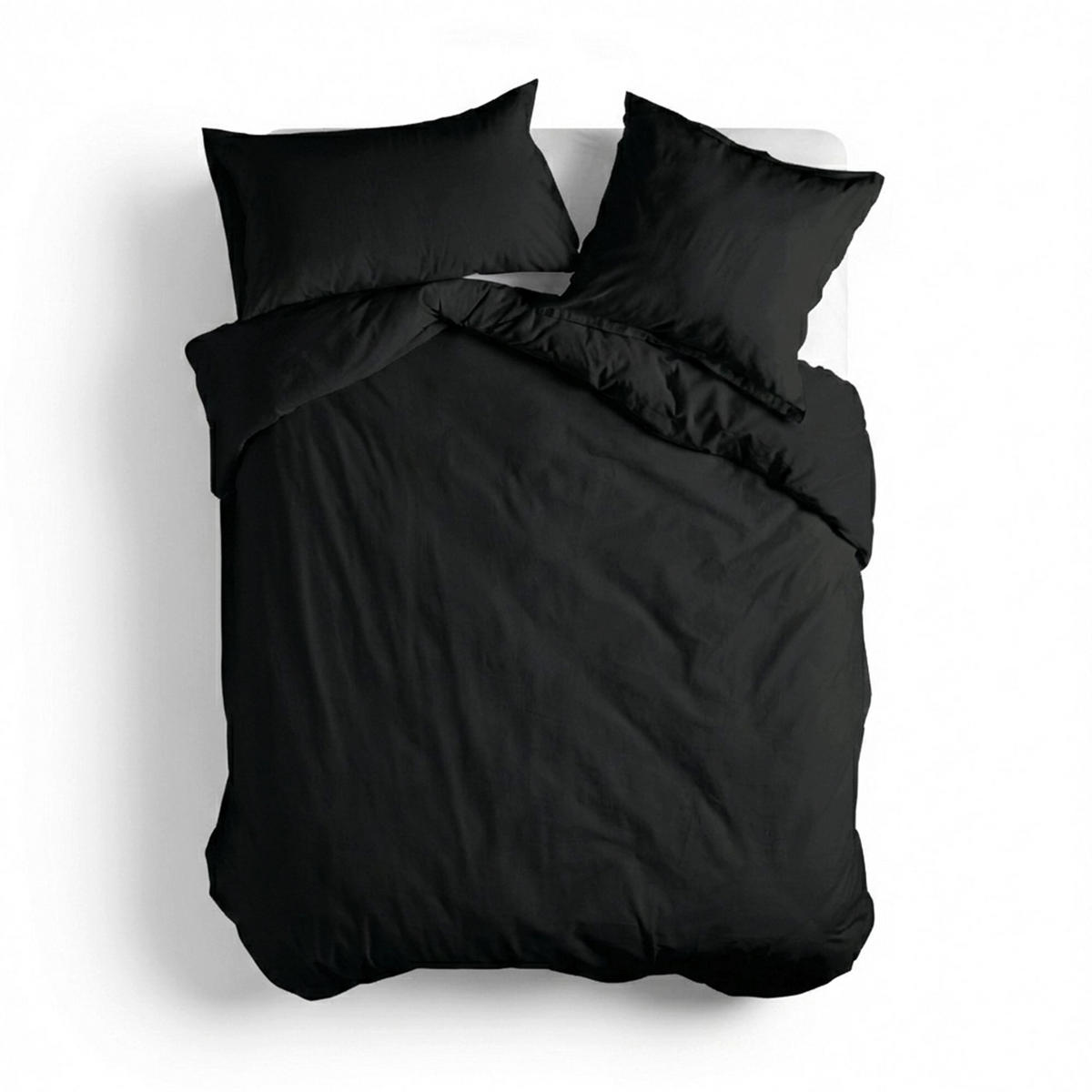 BETTBEZUG Basic Schwarz 180x220 cm (Komfortgrösse) - Schwarz, Textil (180/220cm) - Happy Friday