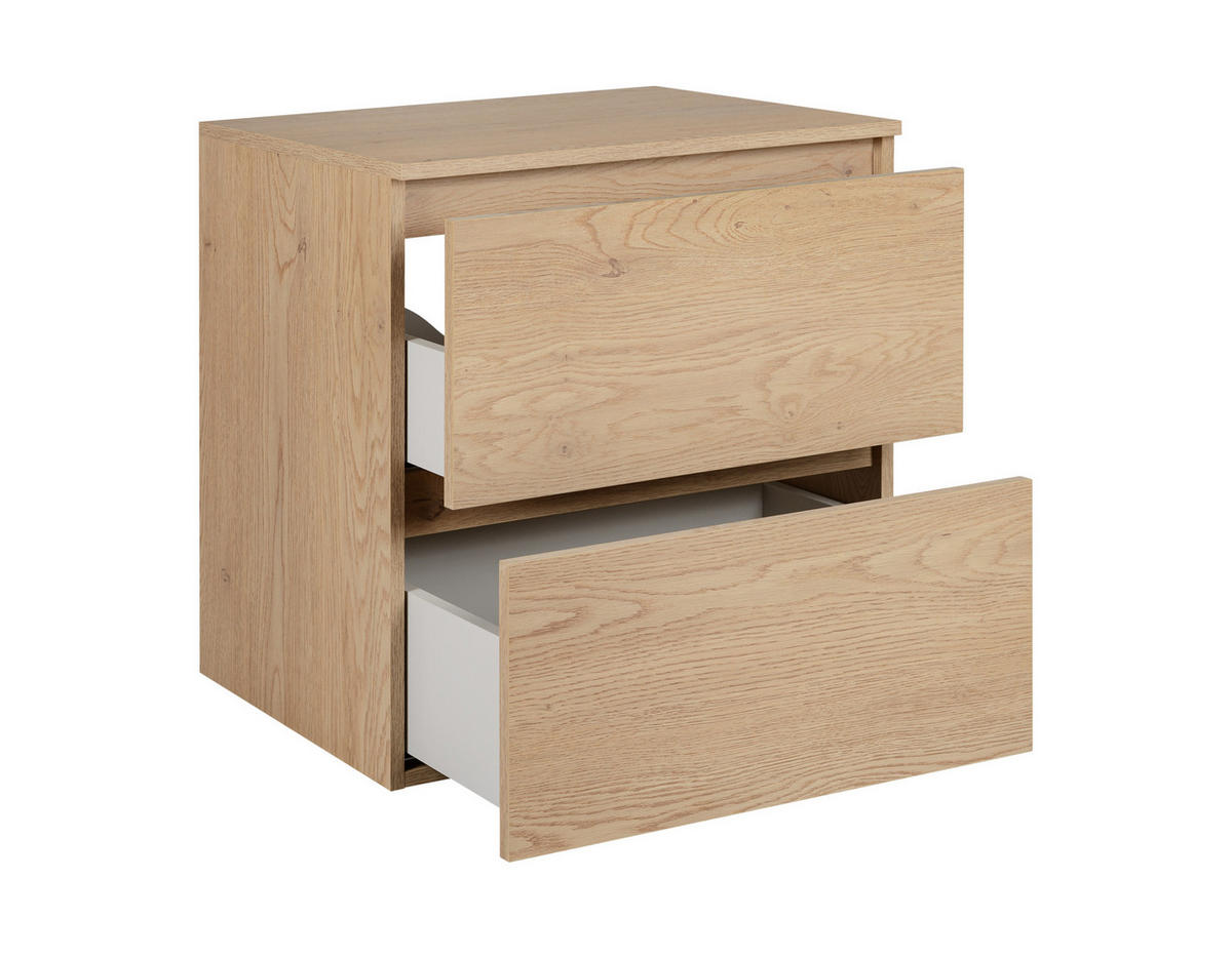 BADEZIMMERSCHRANK 60 cm + TOP, Farbe: helle Eiche, 60 x 46 x 60,7 cm, mit Arbeitsplatte - Eichefarben, Holzwerkstoff (60/60.7/46cm) - 3XE LIVING
